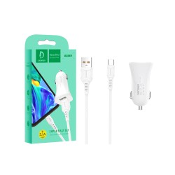 CAR CHARGER ADAPTER DENMEN DZ06V DUAL USB 3.1A WHITE CAR CHARGER ADAPTER DENMEN DZ06V DUAL USB 3.1A WHITE